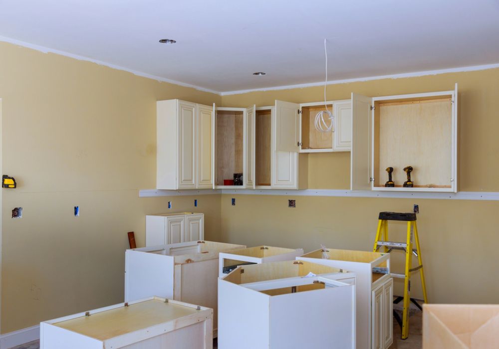 kitchen cabinet installation in progress in Warnbro home